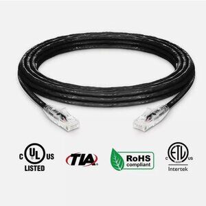 3M - Cat6 Black Copper Ethernet Cable - Snagless Boot, 10ft - NEW